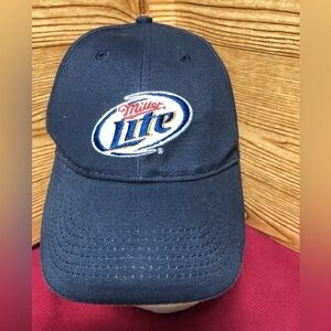 💫Miller Lite Navy Beer Hook/Loop adjustable Cap Hat
